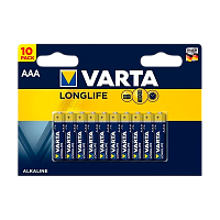 Батарейка Varta LONGLIFE LR03 AAA BL10 Alkaline 1.5V (4103) (10/200)