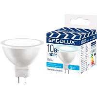 Лампа светодиодная Ergolux MR16 GU5.3 10W 4500К 180-240V софит ПРОМО матовая (1/10/100)