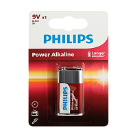 Батарейка Philips Power Крона 6LR61 BL1 Alkaline 9V (1/12/24)