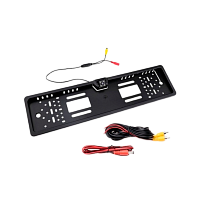 Рамка для номера с камерой заднего вида 4 диода черная (1/20)