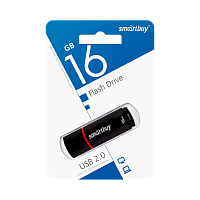Флеш-накопитель Smartbuy Crown Compact 16GB USB2.0 пластик черный 