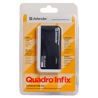 USB-Хаб Defender Quadro Infix 4USB USB2.0 черный (1/100) 