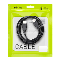 Кабель Smartbuy K-331 HDMI (m)-HDMI (m) 3.0м силикон ver.1.4 черный (1/90)
