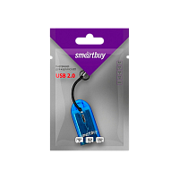 Картридер Smartbuy 710 USB2.0 microSD голубой (1/20)