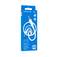 Кабель AUX Borofone BL14 Jack 3.5mm (m)-Jack 3.5mm (m) 2м ПВХ белый (1/63/252) 