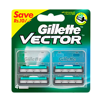 Сменные кассеты Gillette "Slalom Plus (Vector+)" 2 лезвия 4шт. (цена за 1 шт) ENG (4/40) 