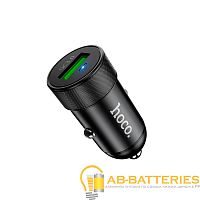 Автомобильное З/У HOCO Z32 1USB 3.0A 18W QC3.0 черный (1/14/140) 