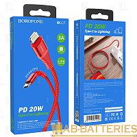 Кабель Borofone BU27 Lightning (m)-Type-C (m) 1.0м 3.0A 20W нейлон красный (1/36/144)