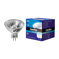 Лампа галогенная Camelion MR16 GU5.3 35W 2800К 12V софит 50мм прозрачная (1/10/200)