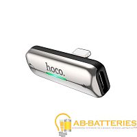 Переходник HOCO LS27 Lightning (m)-2xLightning (f) пластик серебряный (1/34/340)