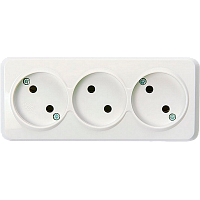 Розетка Smartbuy "Юпитер" 3гн. 10A Б/З пластик белый