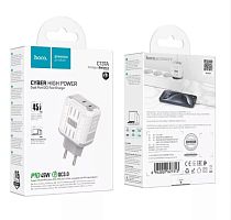 Сетевое З/У HOCO C137A 2Type-C 45W PD,QC белый