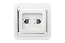 Розетка компьютер+телефон RJ-45+Phone одинарная белая "Марс" Smartbuy (SBE-02w-S1-RJPH) /1/10/100
