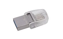 Флеш-накопитель Kingston DataTraveler microDuo 3C 16GB USB3.0 Type-C (m) металл серебряный