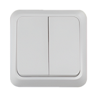 Выключатель Прогресс Fit 2-клав.10A Негорючий ABS пластик белый (1/10/200)