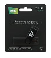 Флеш-накопитель MORE CHOICE МФ32a 32GB USB2.0 USB (m)/Type-C пластик черный