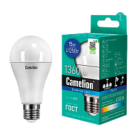 Лампа светодиодная Camelion A60 E27 15W 6500К 170-265V груша матовая (1/10/100)