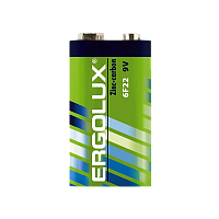 Батарейка Ergolux Крона 6F22 Shrink 1 Zinc Carbon 9V (1/12/480)
