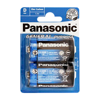 Батарейка Panasonic GENERAL Purpose R20 D BL2 1.5V (2/24)