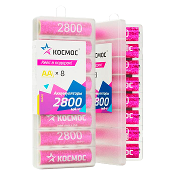 Аккумулятор бытовой Космос HR6 AA БОКС8 NI-MH 2800mAh (8/320)