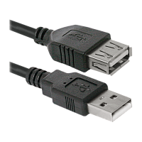 Кабель Defender USB02-10 USB (m)-USB (f) 3м силикон ver.1.4 черный (1/20/200)