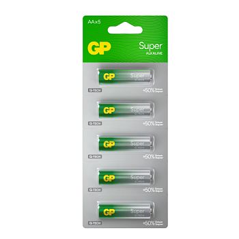 Батарейка GP Super G-Tech LR6 AA BL5 Alkaline 1.5V отрывные (5/60/600)