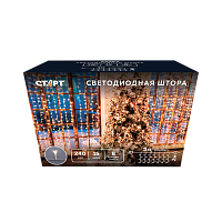 Гирлянда Старт НГ 240LED 3х2м занавес 8 режимов теплый белый (1/10/50)