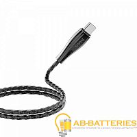 Кабель HOCO U56 USB (m)-Type-C (m) 1.2м 2.4A металл серый (1/28/168)  | Ab-Batteries | Элементы питания и аксессуары для сотовых оптом