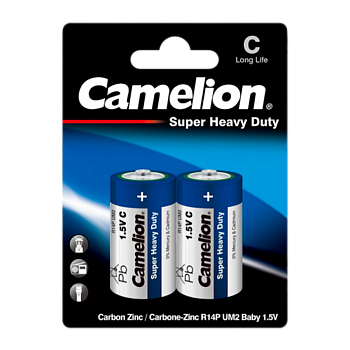 Батарейка Camelion BLUE R14 C BL2 Heavy Duty 1.5V (2/12/288)