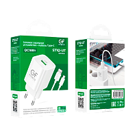 Сетевое З/У GFPower S71Q-UT 1USB 18W QC3.0 с кабелем Type-C белый (1/30/180) 