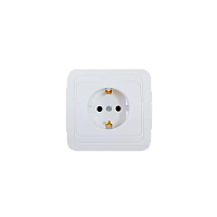 Розетка Прогресс Slim 1гн. 10A С/З ABS + Керамика белый (1/10/200)