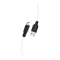 Кабель HOCO X21 Plus USB (m)-Lightning (m) 2м 2.4A силикон черный белый (1/28/168)