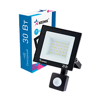 Прожектор светодиодный Космос 30W 230V IP65 6500К холодный с датчиком движения черный (1/30)