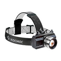 Фонарь налобный Космос H3W 3W ХРЕ от аккумулятора ZOOM черный (1/24/120)