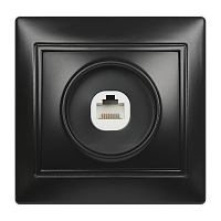 Розетка Smartbuy компьютерная RJ-45 1-местная черная "Венера"