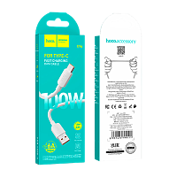 Кабель HOCO X96 USB (m)-Type-C (m) 1м 6A 100W силикон белый