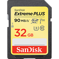 Карта памяти SD SanDisk Extreme Plus 32GB Class10 UHS-I (U3) 90 МБ/сек V30