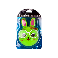 Ночник Camelion NL-241 "Зайцы очкарики" 1LED 0.5W 4.5V в розетку зеленый (1/24/72)