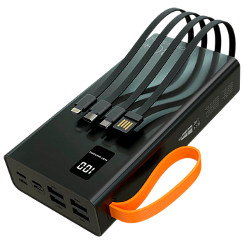 Внешний аккумулятор MORE CHOICE PB22-30 30000mAh 2.1A 2USB/Type-C/MicroUSB фонарик черный (1/5/25)