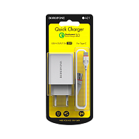 Сетевое З/У Borofone BA21A 1USB 3.0A QC3.0 белый (1/83/332)