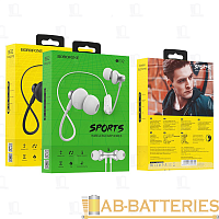 Наушники внутриканальные Borofone BE32 bluetooth 5.0 с микр. белый (1/15/60) 
