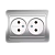 Розетка Smartbuy 2-местная без заземления 10А серебро "Марс"