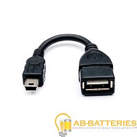 Кабель Atcom USB (f)-miniUSB (m) 0.8м силикон черный (1/10/500)