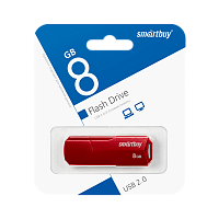 Флеш-накопитель Smartbuy Clue 8GB USB2.0 пластик бургунди 