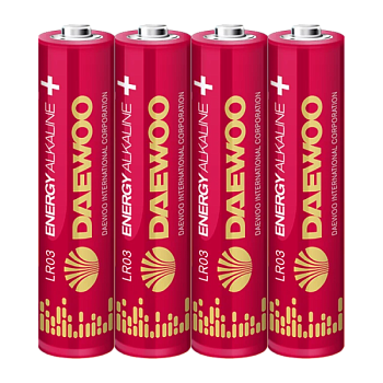 Батарейка Daewoo ENERGY LR03 AAA Shrink 4 Alkaline 1.5V (4/96/384)