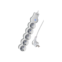 Удлинитель Космос 5р.С/З 10A 3.0м с выкл. ПВС 3х0.75мм² IP20 белый (1/30)