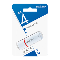 Флеш-накопитель Smartbuy Crown 4GB USB2.0 пластик белый 