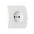 Розетка Smartbuy 1-местная без заземления 10А белая, керамика "Марс"