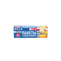 Пакет для заморозки Paterra 18см x 18см ПВД 40мкм со слайдером 20шт. (1/24)
