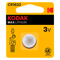 Батарейка Kodak MAX CR1632 BL1 Lithium 3V (1/60/240/36000)